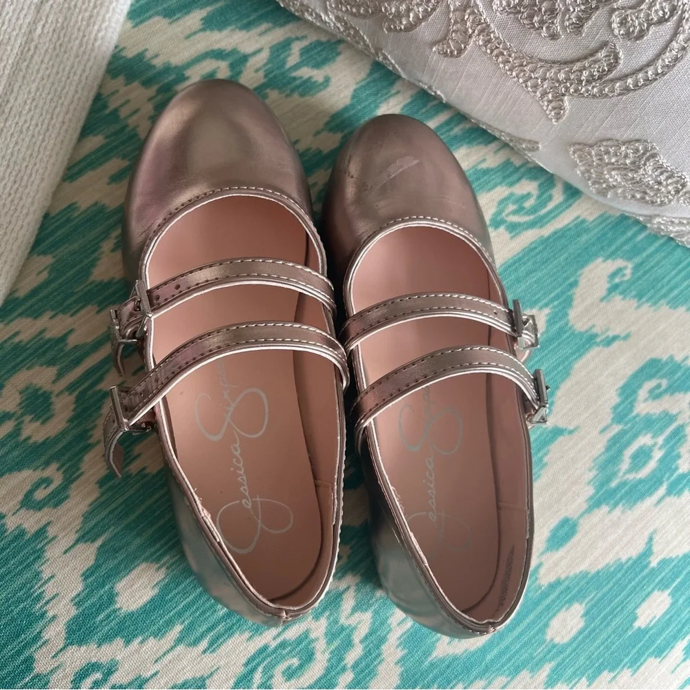 Jessica Simpson Rose Gold Mary Jane Little Girls Shoes - Picture 3 of 5
